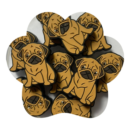 Silicone Pug Silicone Bead