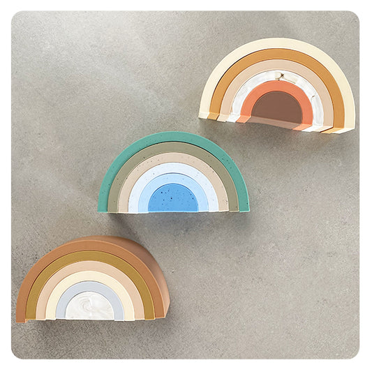 Silicone 6 piece Rainbow Stacking Toy