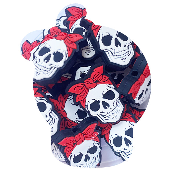 Silicone Skull with Bandana Beads