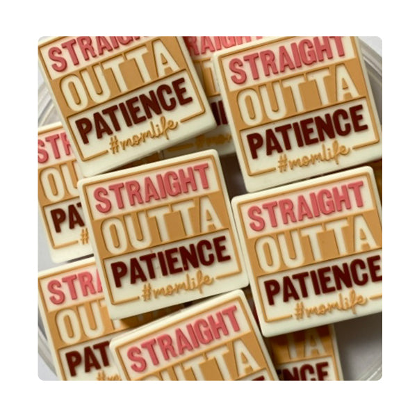 Silicone Straight Outta Patience #momlife Bead