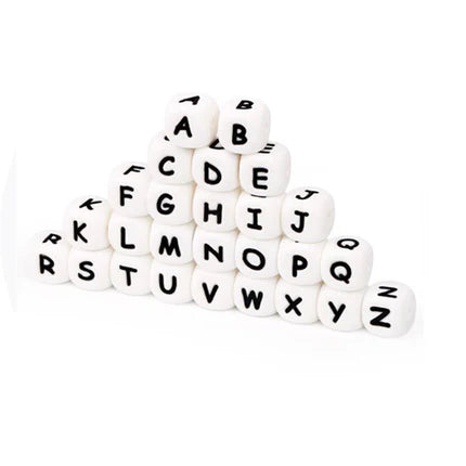 12mm Silicone Square (White) Alphabet Starter Kit - 125 letters