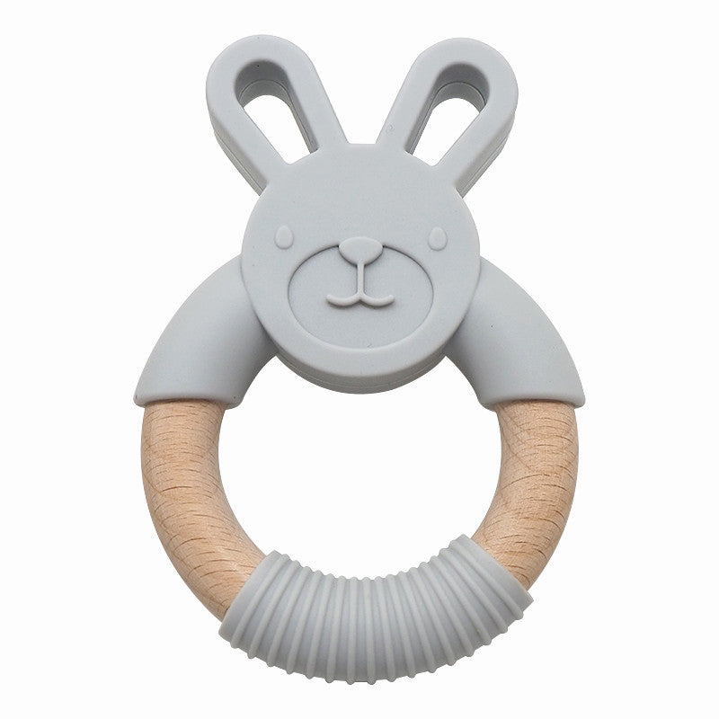 Silicone & Wood Teether - Rabbit – LooLoo Chews