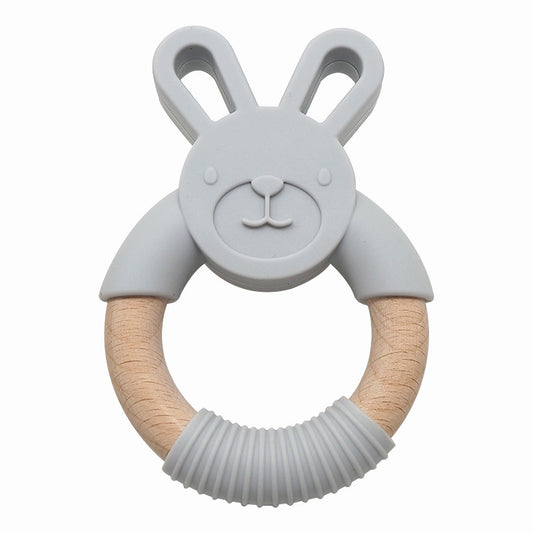 Silicone & Wood Teether - Rabbit