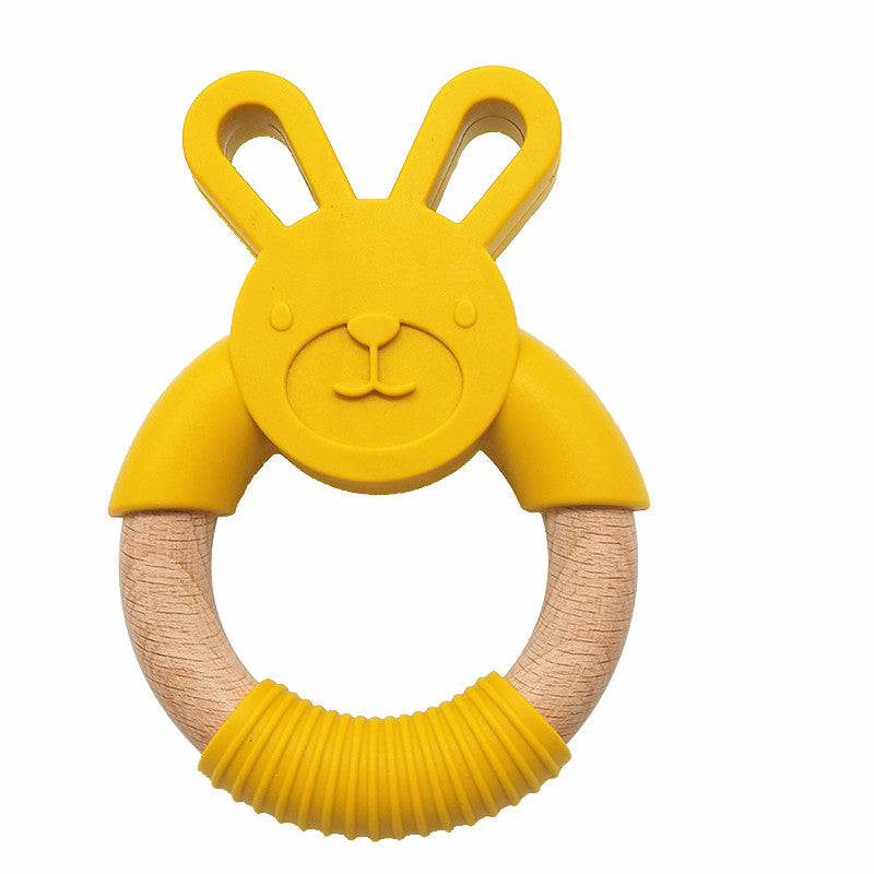 Silicone & Wood Teether - Rabbit – LooLoo Chews
