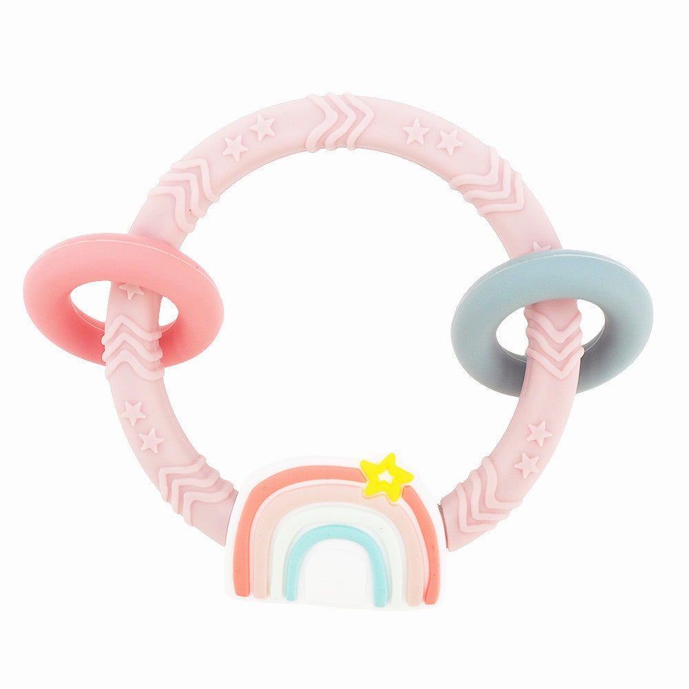 Silicone Rainbow Teething Ring Toy