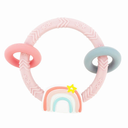 Silicone Rainbow Teething Ring Toy