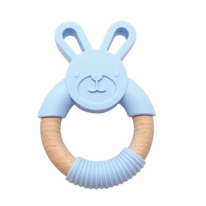 Silicone & Wood Teether - Rabbit