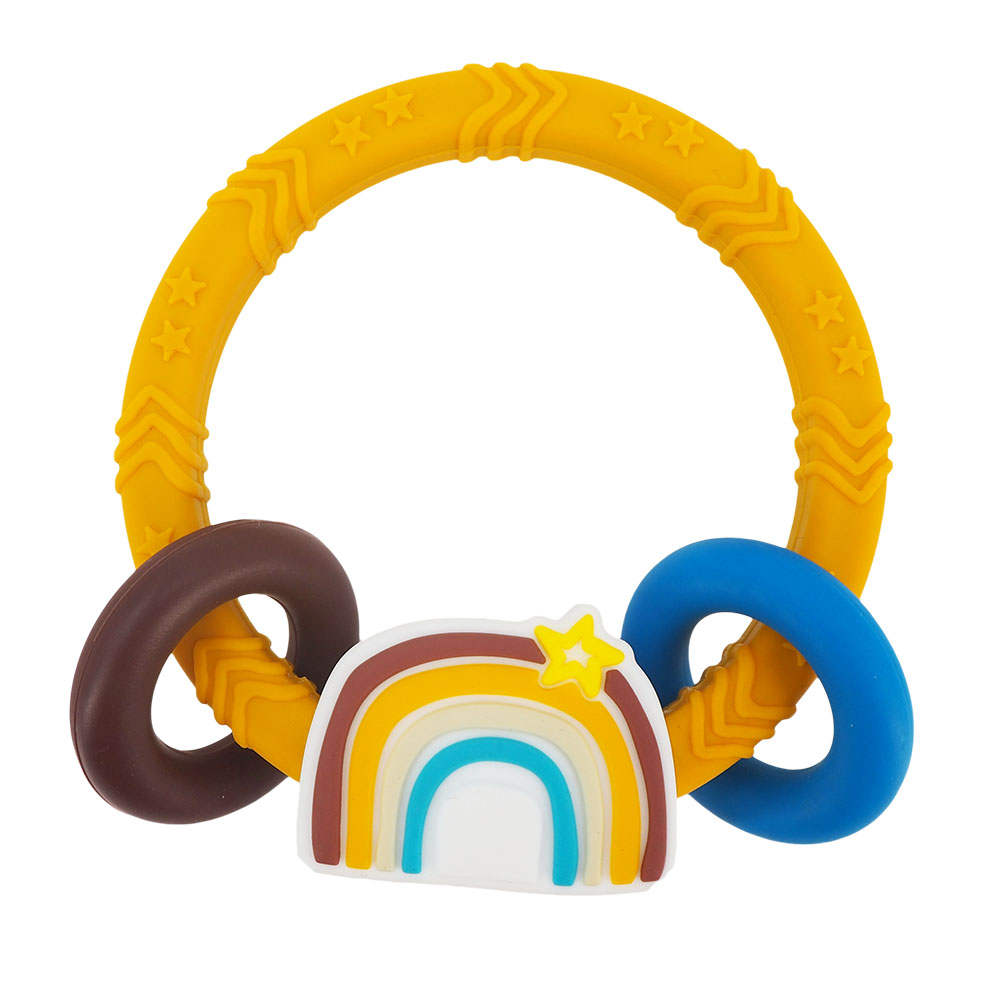 Silicone Rainbow Teething Ring Toy