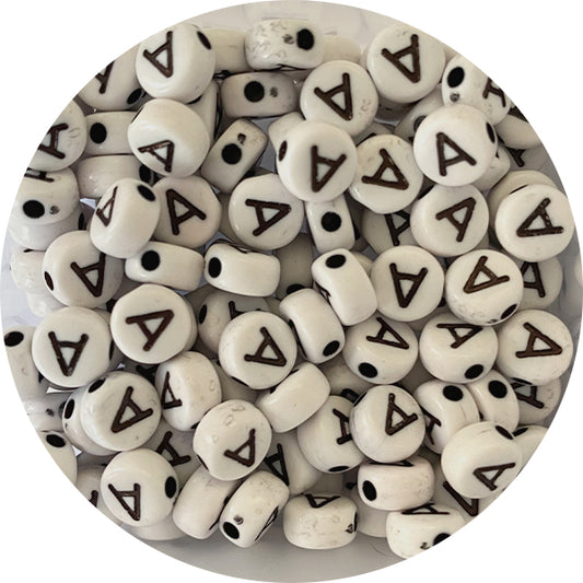 Acrylic White Alphabet Beads