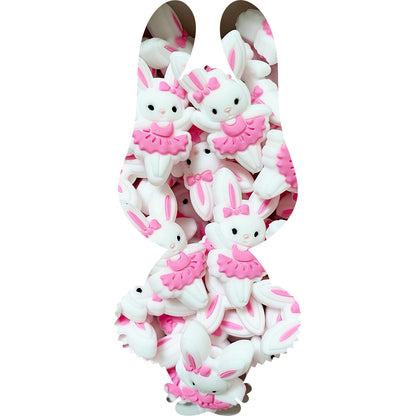 Silicone Ballerina Rabbit Bead