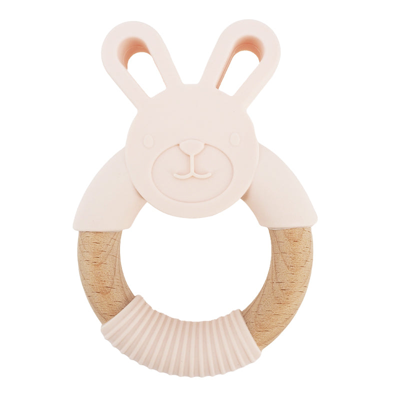 Silicone & Wood Teether - Rabbit