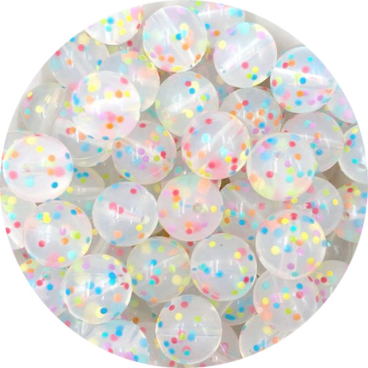 Silicone Confetti Round Beads