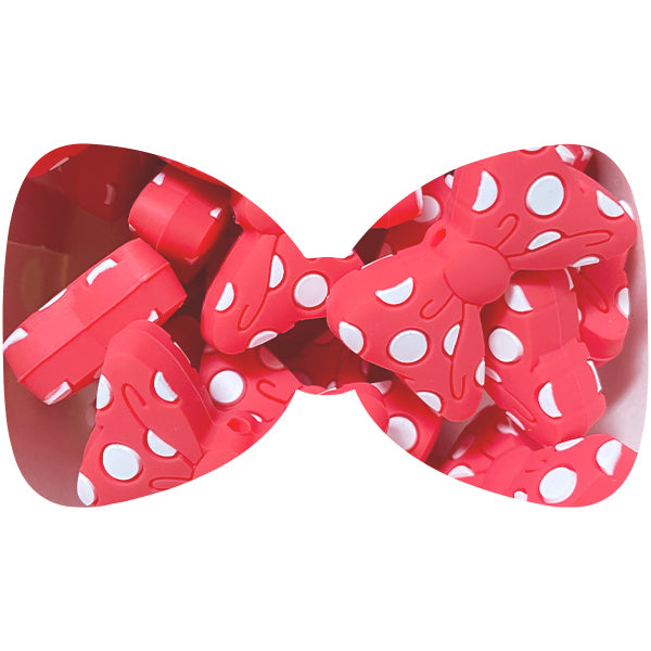 Silicone Dotty Bow Beads