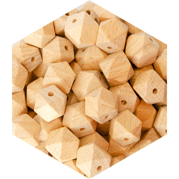 Beech Wood Hexagon Beads