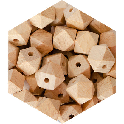 Beech Wood Hexagon Beads