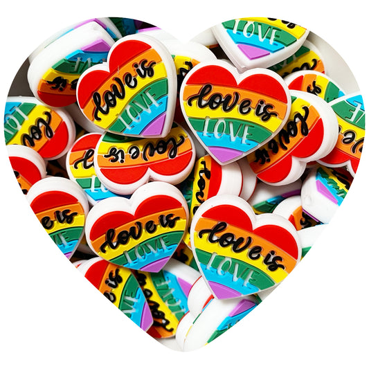 Silicone 'Love is Love' Bead