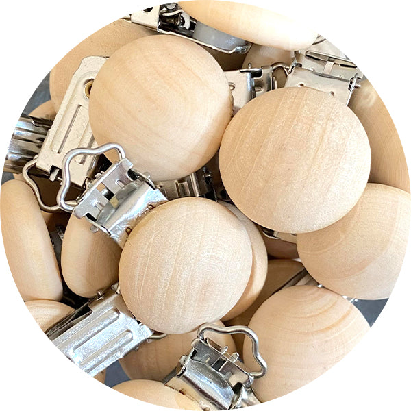 Maple Round Wood Pacifier Clips