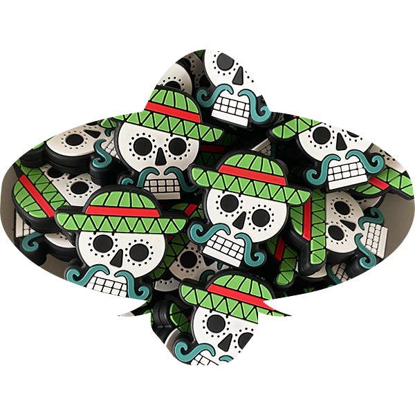 Silicone Mexican Skull Hat Beads