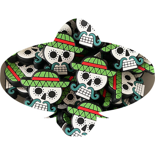 Silicone Mexican Skull Hat Beads