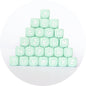 12mm Silicone Square Letter Beads - Mint