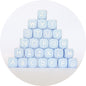 12mm Silicone Square Letter Beads - Pastel Blue