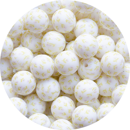 Silicone Printed Round Beads