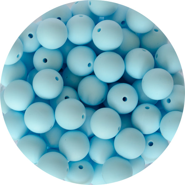 9mm Silicone Round Bead | Baby Blue