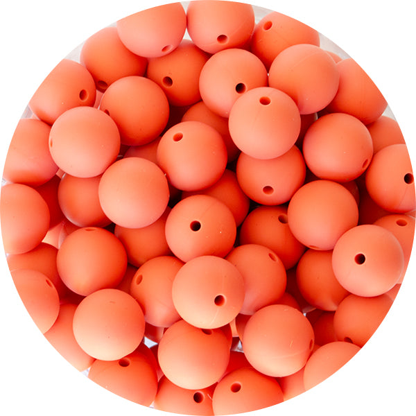 9mm Silicone Round Bead - Fusion Coral