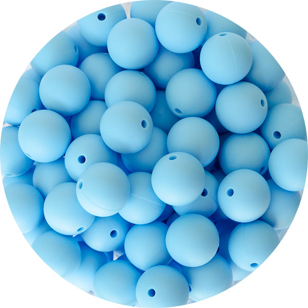 9mm Silicone Round Bead - Cornflower Blue