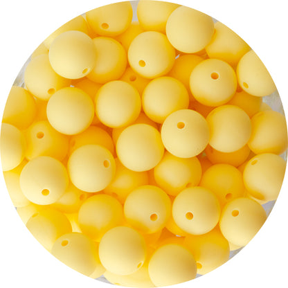 9mm Silicone Round Bead - Custard Yellow