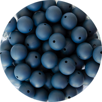 9mm Silicone Round Bead - Navy Blue