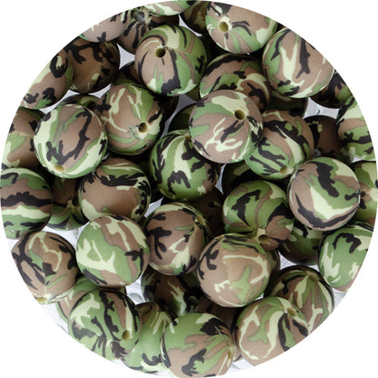 Silicone Printed Round Beads