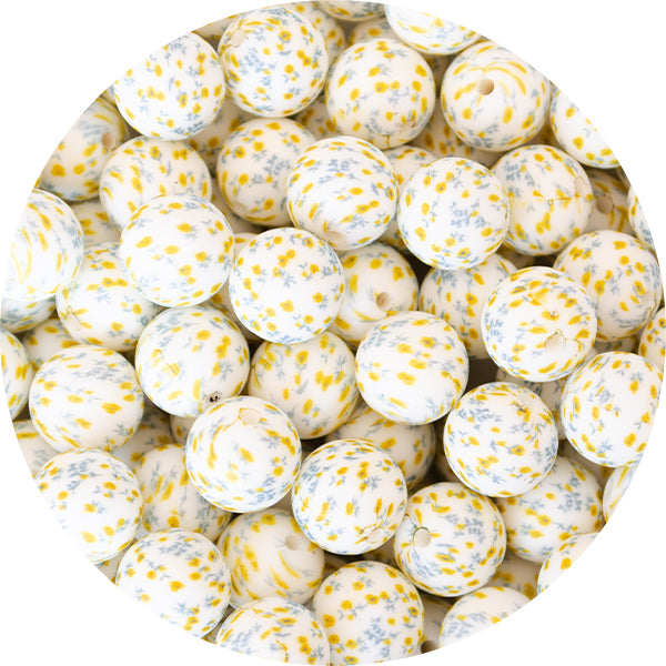 Silicone Printed Round Beads