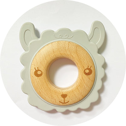 Silicone & Wooden Sheep Teether