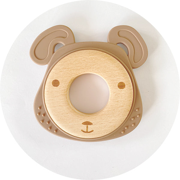 Silicone & Wooden Dog Teether