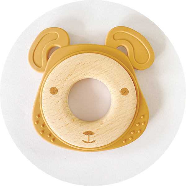 Silicone & Wooden Dog Teether