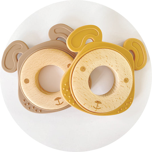 Silicone & Wooden Dog Teether