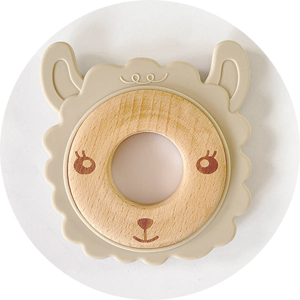 Silicone & Wooden Sheep Teether