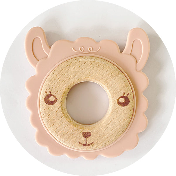 Silicone & Wooden Sheep Teether