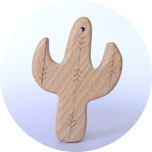 Beech Wooden Teether - Cactus