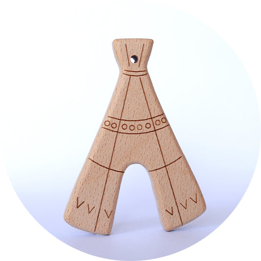 Beech Wooden Teether - Teepee Tent