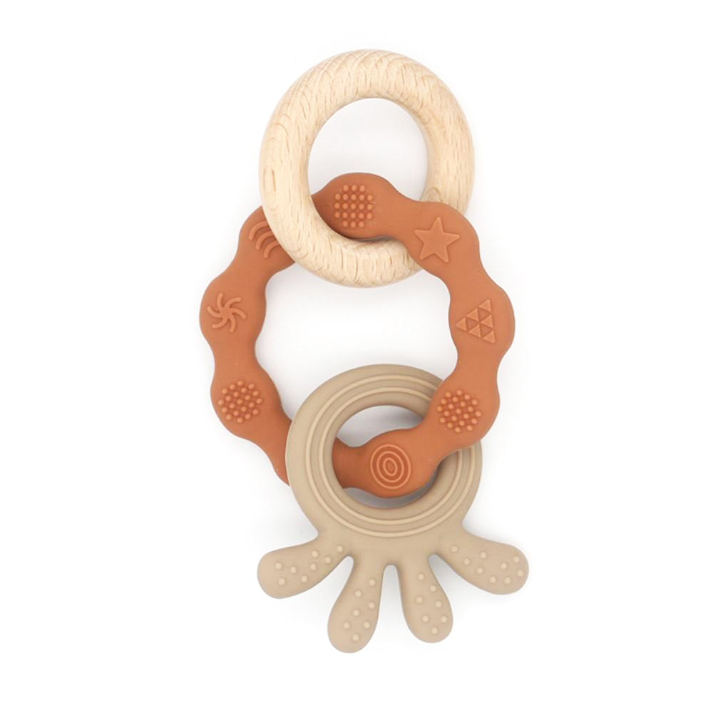 Silicone ring with wood ring