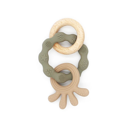 Silicone ring with wood ring