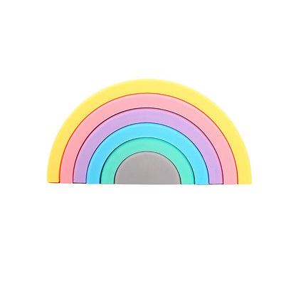 Silicone 6 piece Rainbow Stacking Toy